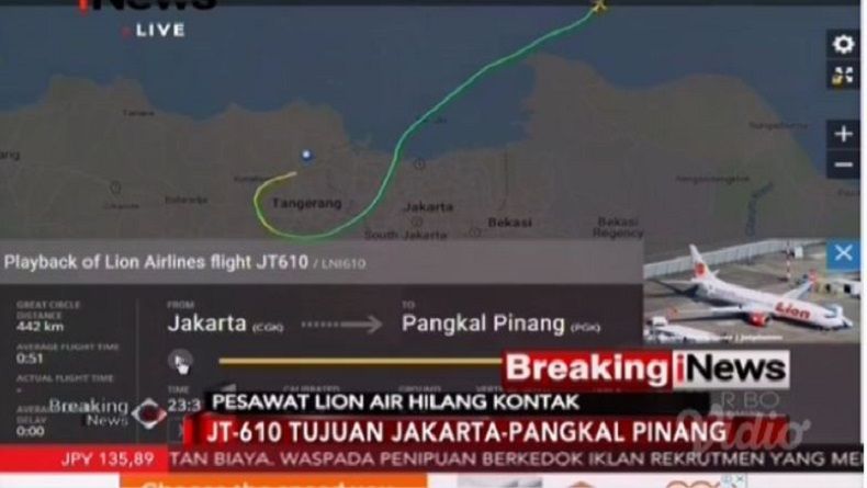 Airnav: Info Pesawat Lion Air Telah Mendarat di Pangkal Pinang Hoaks