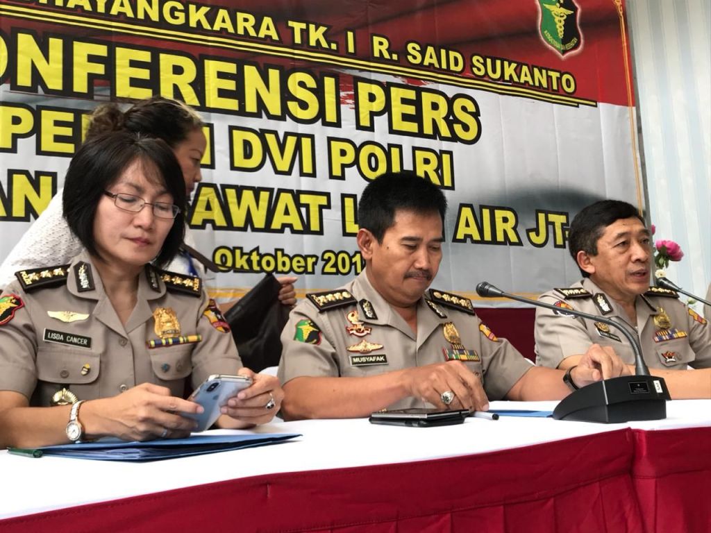 RS Polri Cek DNA dari 238 Potongan Tubuh Korban Lion Air JT 610
