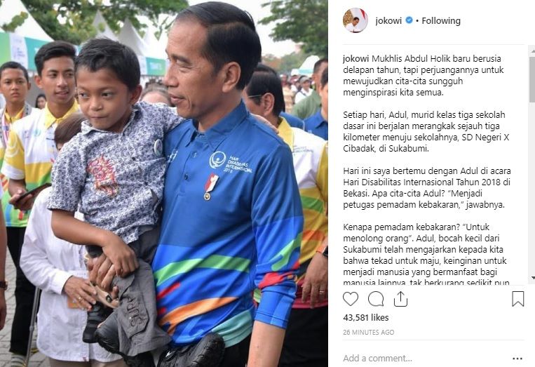 Pertemuan Jokowi dengan Adul, Bocah Difabel yang Merangkak ke Sekolah
