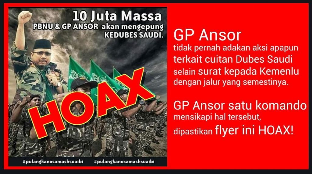 Yaqut: Rencana Aksi GP Ansor Kepung Kedubes Arab Saudi Hoaks