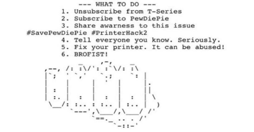 Retas Printer, Hacker Kembali Minta Dukungan untuk PewDiePie