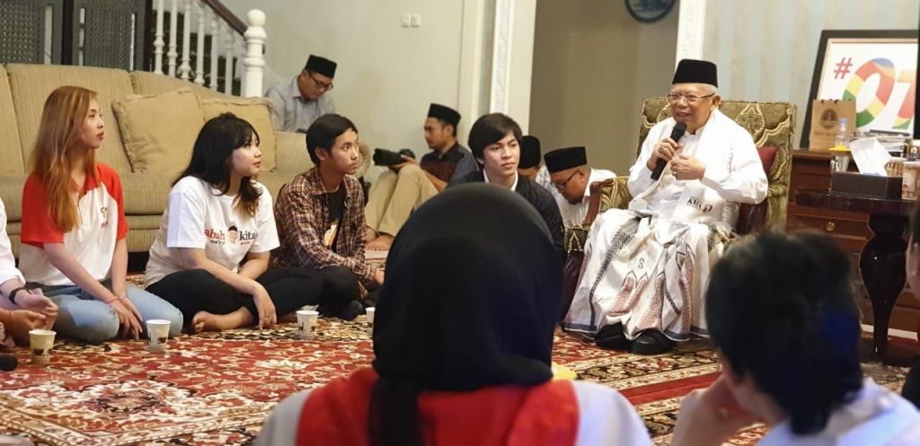 Ditanya Kalangan Milenial Strategi Hadapi Haters, Ini Jawaban Ma'ruf