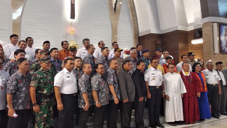 Anies Ucapkan Selamat Natal ke Jemaat Gereja Santo Andreas Kim Taegon
