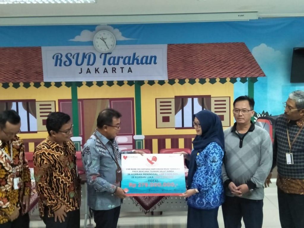 Bank DKI Santuni Rp286,5 Juta ke Karyawan RSUD Tarakan Korban Tsunami