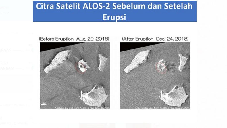 BNPB Paparkan Kondisi Gunung Anak Krakatau dari Satelit Jepang 