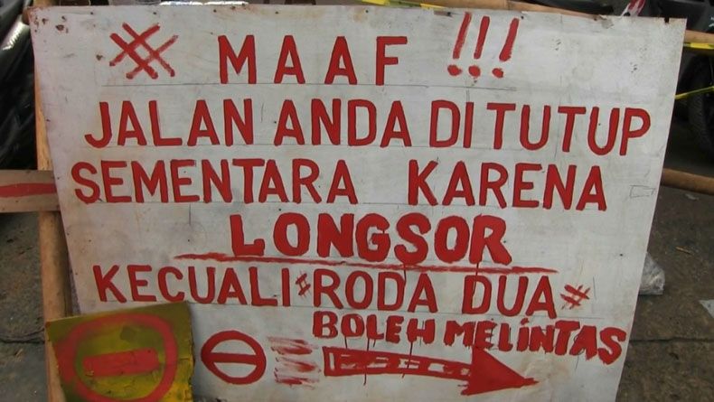 Longsor Waduk Sunter Jaktim, Jalan Bendungan Belum Bisa Dilalui Mobil