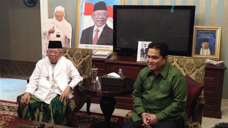 Kunjungi Ma'ruf Amin, Erick Thohir: Kita Sehati dan Sevisi