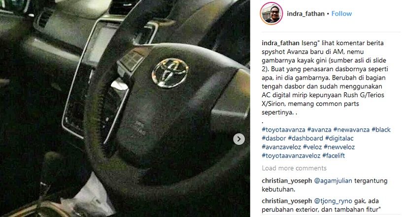 Setelah Eksterior, Muncul Foto Interior dan Video Toyota Avanza 2019