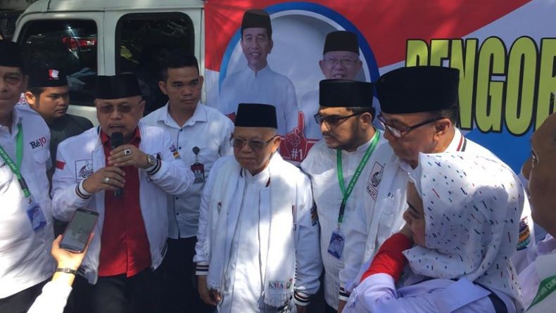 Cawapres Ma'ruf Amin Lepas Relawan Jokowi ke Wilayah Bencana Tsunami