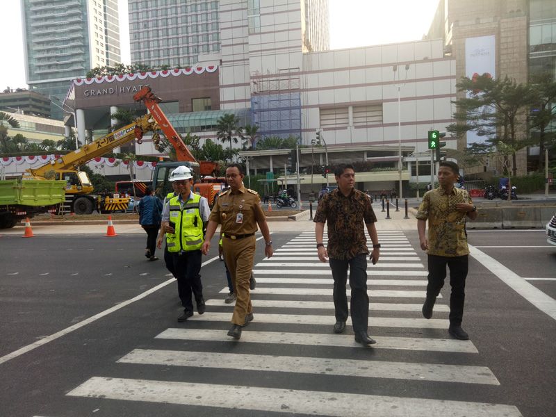 Revitalisasi Taman Tugu Tani, DKI Bangun Fasilitas Pelican Crossing