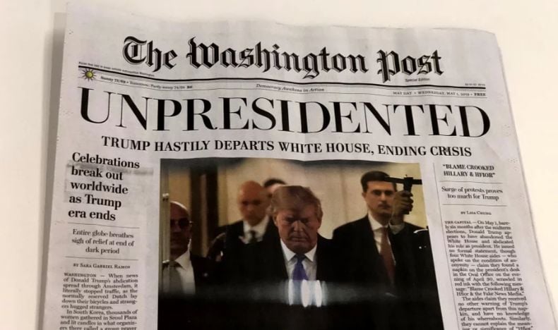 Koran Washington Post Palsu Beritakan Trump Mengundurkan Diri Beredar