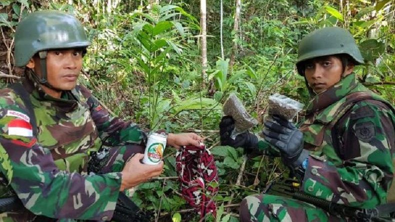 Yonif PR 328/DGH Amankan Ganja Kering di Perbatasan RI-Papua Nugini