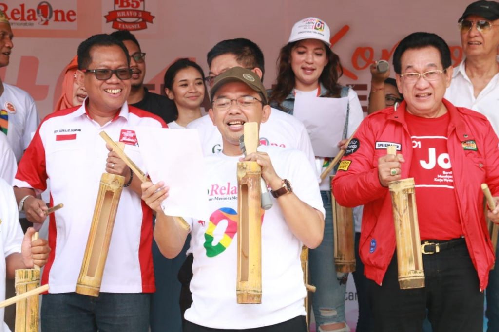 Pukul Kentongan, Relawan Jokowi-Ma'ruf Beri Tanda Rebut Suara Banten