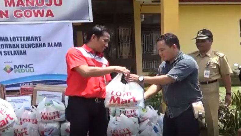 MNC Peduli dan Lotte Mart Salurkan Bantuan Korban Bencana di Gowa