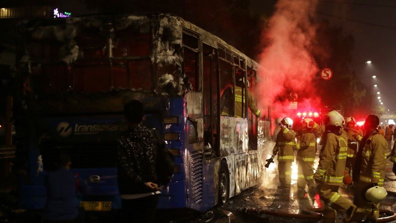 Bus Transjakarta Terbakar di Pasar Baru, Tak Ada Korban Jiwa