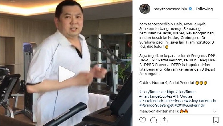 Video HT Lari Pagi 1 Jam Nonstop dan Semangati Kader Perindo