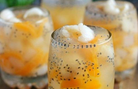 Segarnya Menyantap Es Leci, Lebih Enak Pakai Agar-Agar Mangga