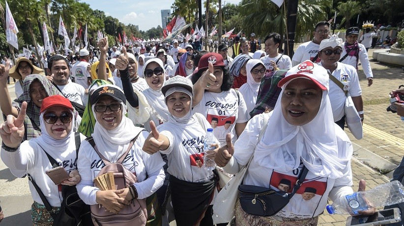 Sebelum Kampanye Akbar, Massa 01 Gelar Pawai dari Monas ke GBK