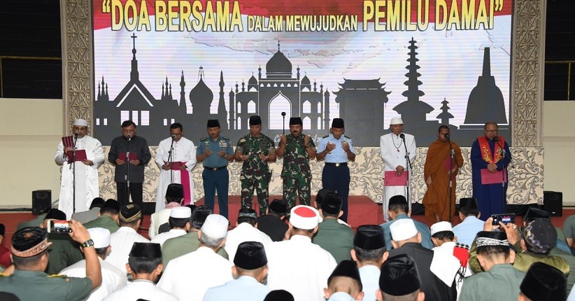 TNI Gelar Doa Bersama Lintas Agama untuk Wujudkan Pemilu Damai