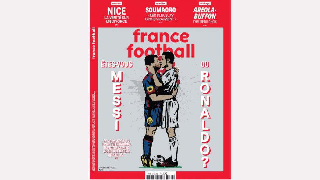 Viral, Sampul Majalah Prancis Bergambar Messi dan Ronaldo Ciuman