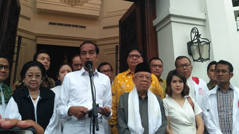 Jokowi: Quick Count 12 Lembaga Survei Jokowi-Ma'ruf Menang 54,5 Persen