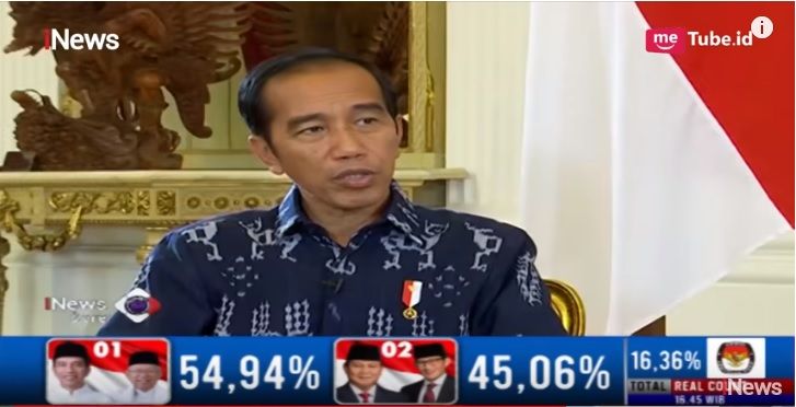 Jokowi: Tak ada 01-02, Yang Ada 1 Tambah 2 Yaitu Sila Ke-3 Pancasila