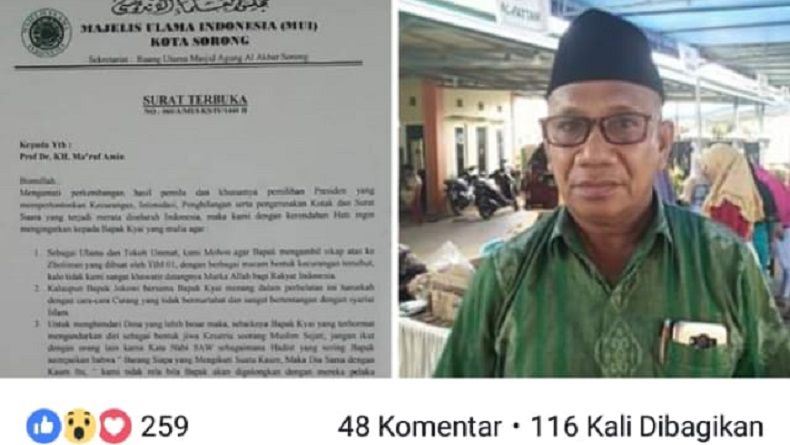 Surat Ketua MUI Sorong soal Pilpres 2019 Viral di Medsos