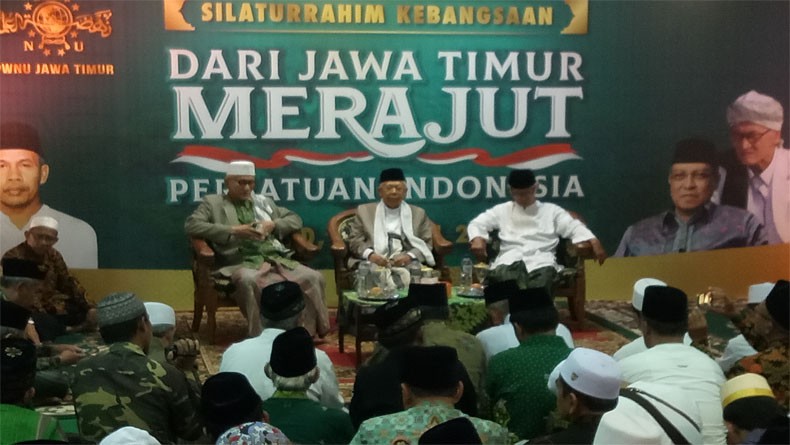 Silaturahmi ke PWNU Jatim, Kiai Ma'ruf Amin: Terima Kasih Nahdliyin