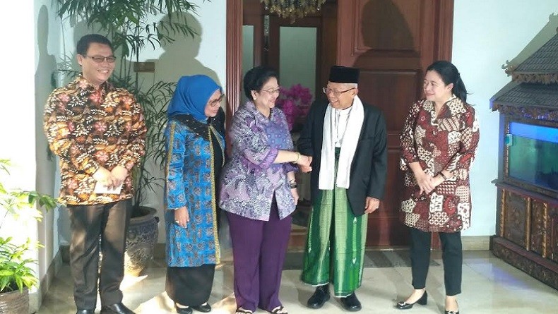 Tiba di Teuku Umar, Ma'ruf Amin Disambut Megawati dan Puan Maharani