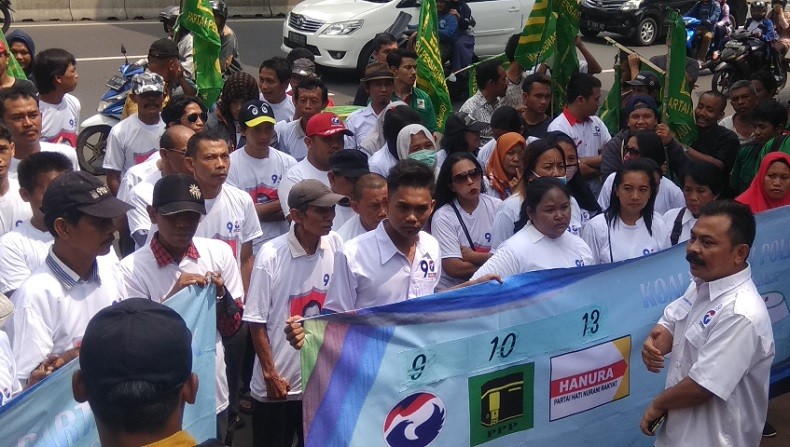 Perindo, PPP dan Hanura Gelar Aksi Demo Kecurangan Pemilu di KPU DKI