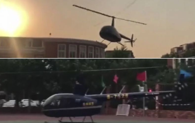 Heboh, Pria di China Kirim Helikopter ke Sekolah Putrinya sebagai Tugas Sains