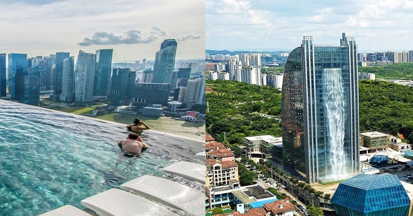 4 Bangunan Unik dan Tertinggi di Dunia, Salah Satunya Ada Air Terjun di Gedung