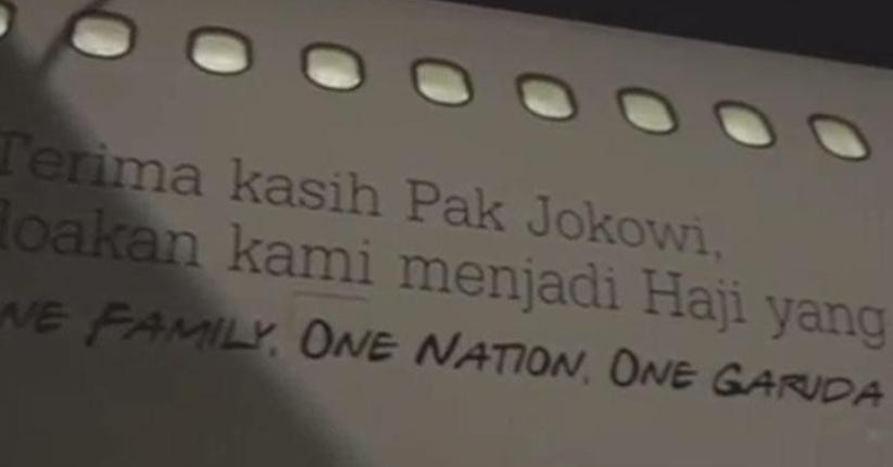 Viral, Stiker Terima Kasih Jokowi di Badan Pesawat Garuda untuk Penerbangan Haji