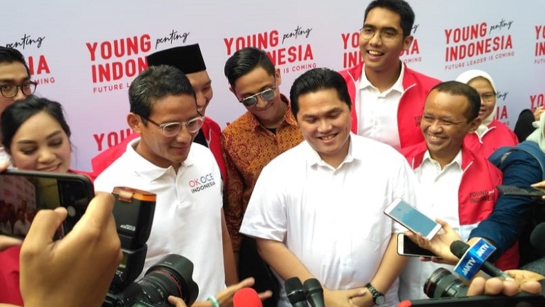 Datang Bersama Erick Thohir di Acara Milenial, Sandi: Kami Gak Pernah Bermusuhan