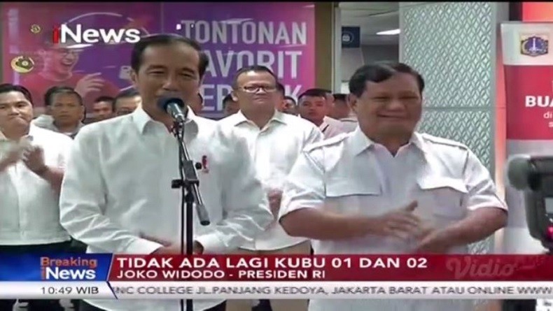 Jokowi Sebut Tak Ada Lagi Cebong Kampret, Prabowo Tepuk Tangan