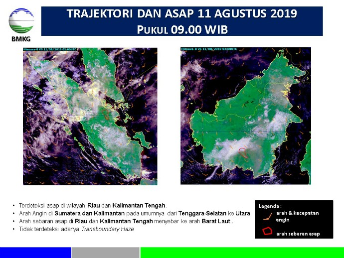 Update Karhutla hingga Pukul 10.00 WIB: Tak Ada Asap Melintas Negara Tetangga