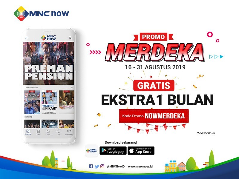Peringati HUT ke-74 RI, MNC Now Bagi-Bagi Voucher Gratis 1 Bulan Langganan
