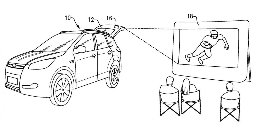 Ford Patenkan Proyektor di Mobil SUV, Bisa Dipakai Nonton Bioskop di Hutan
