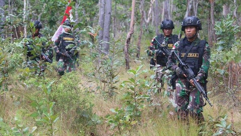 Diserang, Prajurit TNI Pukul Mundur KKB Papua ke Arah Kampung Ogamki Distrik Beoga
