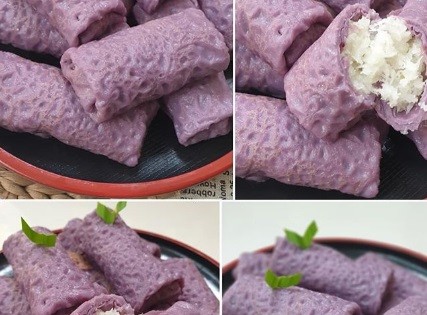 Resep Dadar Gulung Ubi Ungu Isi Kelapa, Cocok untuk Camilan Weekend