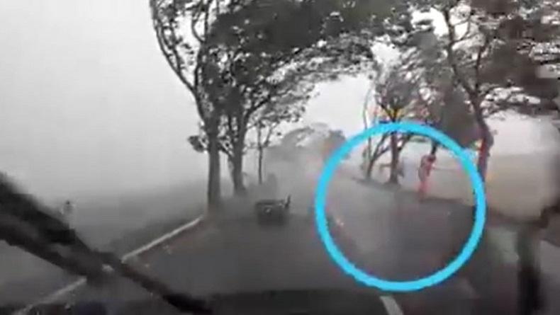 Viral, Perempuan Terbawa Angin dan Tersangkut di Pohon saat Badai Melanda Solo