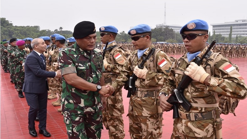 Panglima TNI Lepas 1.234 Diplomat Militer Bertugas ke Lebanon