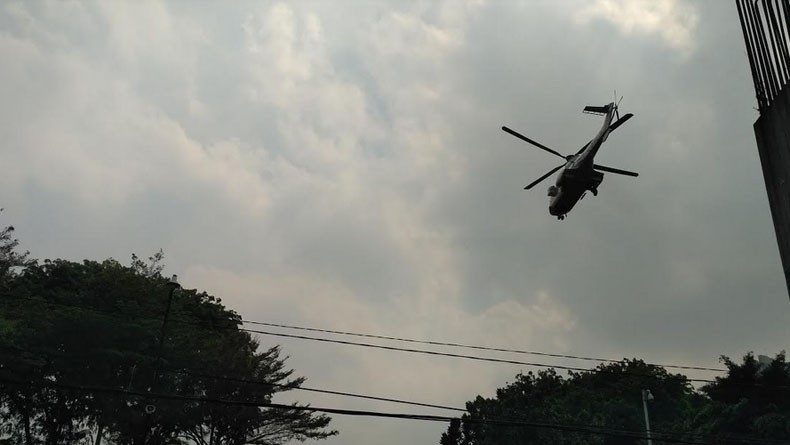 Pengamanan Pelantikan Presiden, Sejumlah Helikopter Berputar di sekitar Kompleks Parlemen