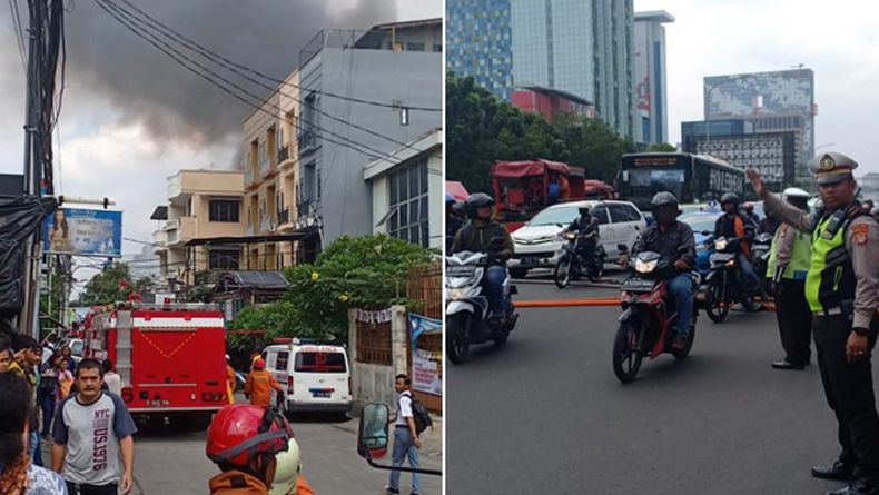 Kebakaran di Krukut, Lalu Lintas dari Harmony Arah Kota Dialihkan