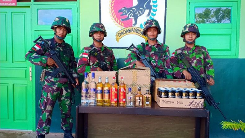 Yonmek 521/DY Kembali Gagalkan Penyelundupan Miras ke Merauke