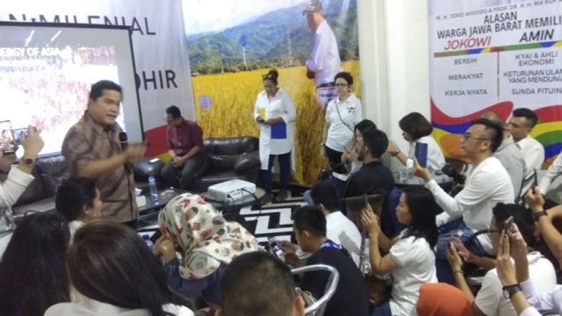 Erick Thohir Minta Generasi Milenial Suarakan Politik Dukung Jokowi
