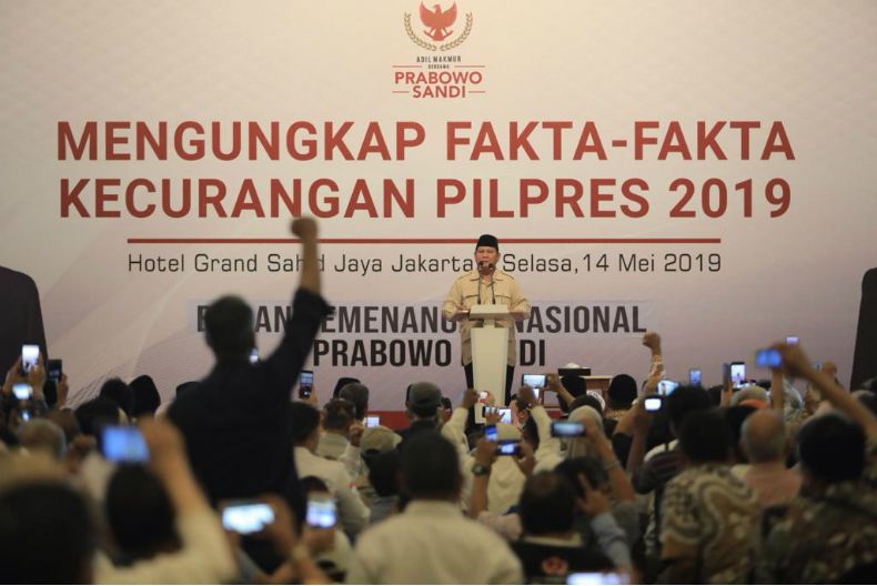 Hitungan Internal BPN: Prabowo-Sandi 55,42%, Jokowi-Ma'ruf 44,14%