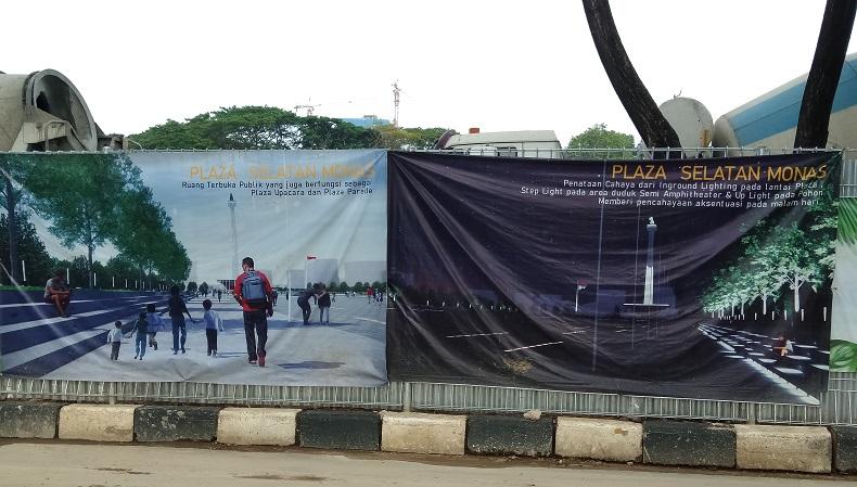 Pemprov Jakarta Akui Pengerjaan Revitalisasi Sisi Selatan Monas Molor