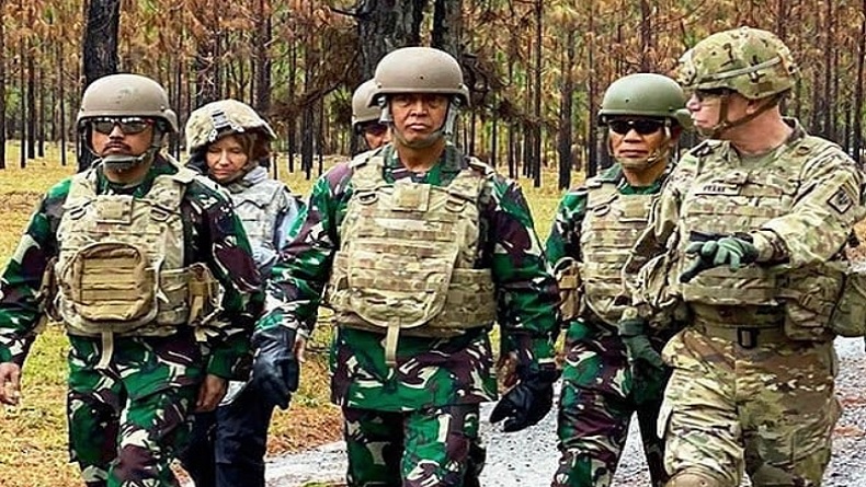 Potret KSAD Andika Perkasa Kunjungi Pusat Latihan Tempur AS di Louisiana