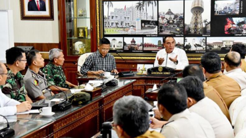 Gubernur Sumut Edy Rahmayadi Pimpin Rapat Pembentukan Tim Khusus Cegah Virus Korona